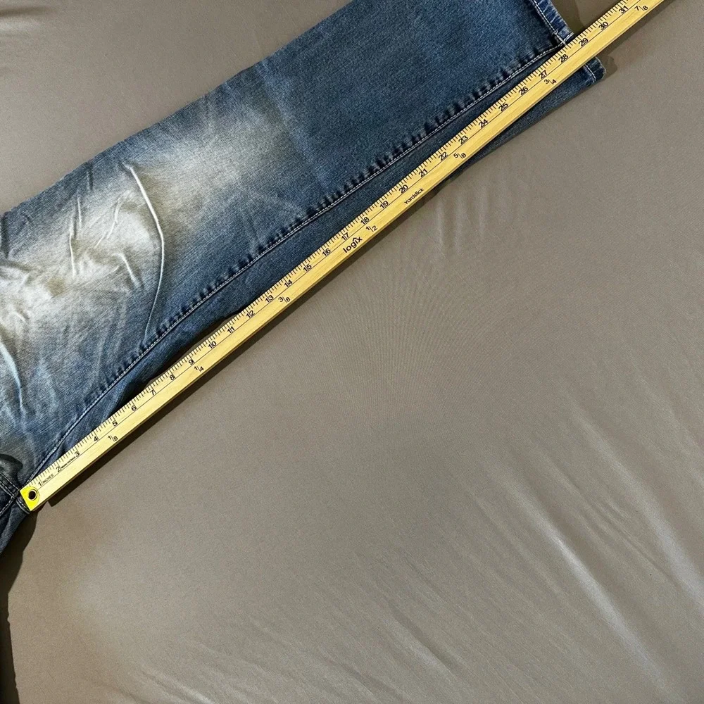 Rock & Roll Cowboy Pistol Jeans Mens 36x30 Blue Good Distressed Straight Leg